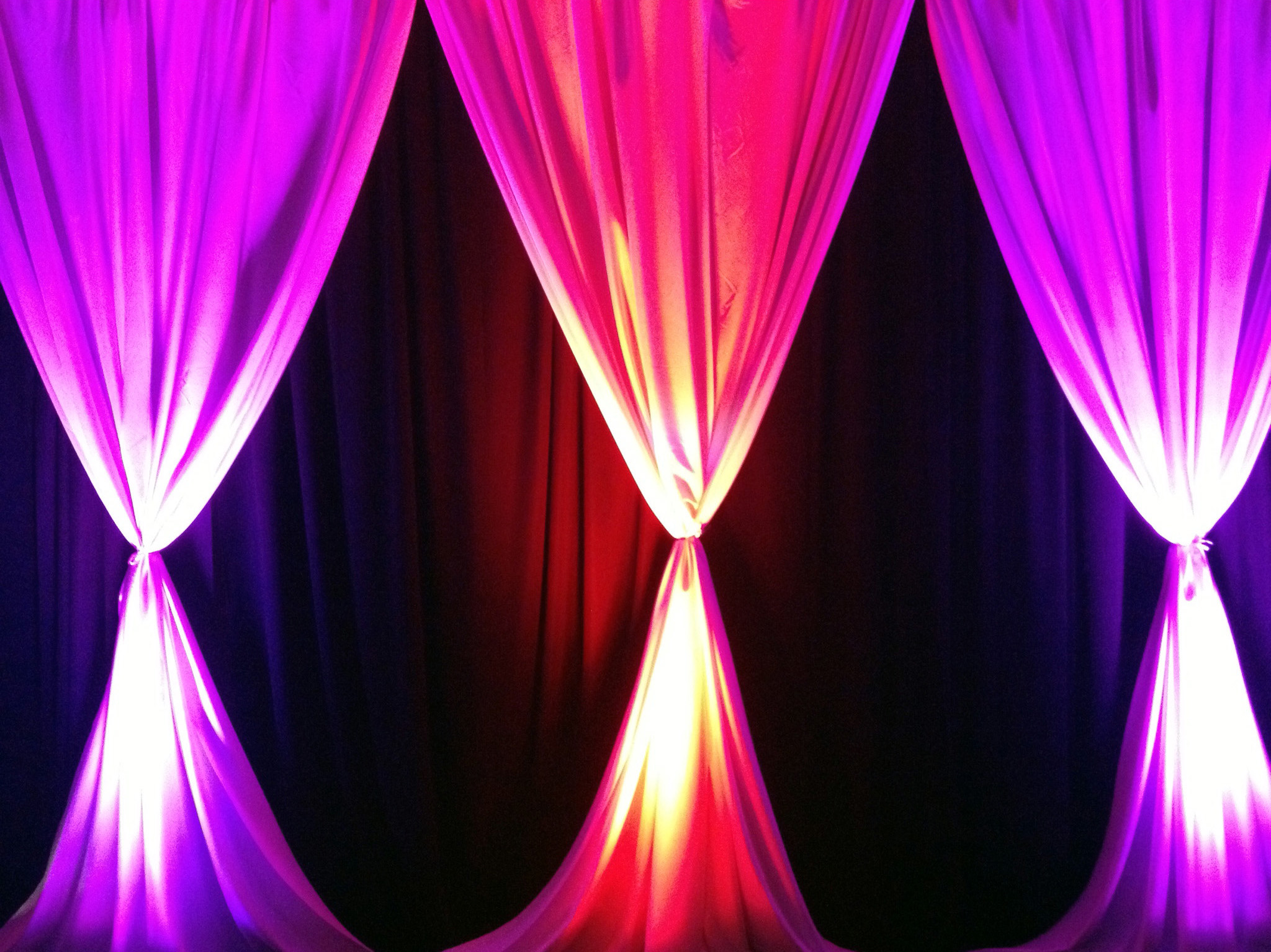 Pipe and Drape Purple and Red